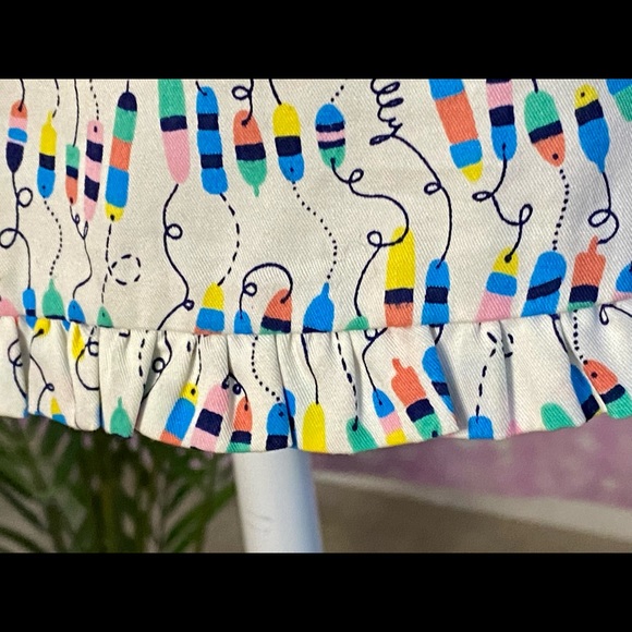 Lily Pulitzer skirt, cute fishing bob print, hem ruffle - Picture 2 of 12